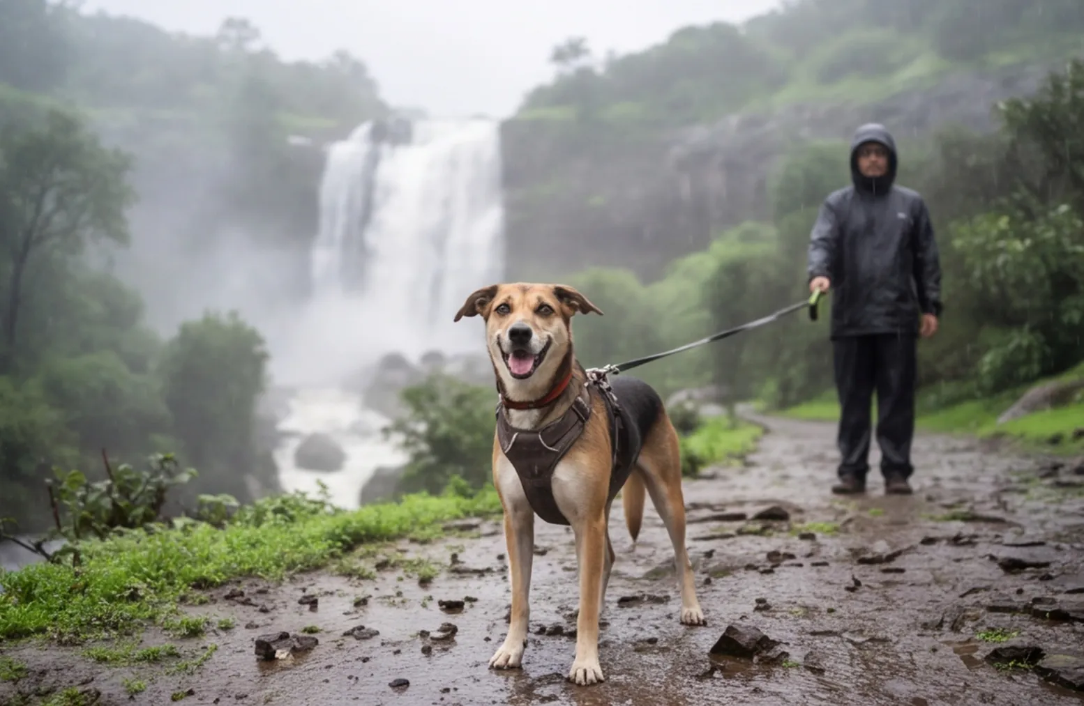 Dog: waterfall trek at Khopoli and Kamshet trails.